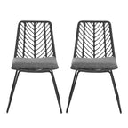 GDFStudio Azlee Sedie da pranzo per esterni in rattan e ferro con gambe ad anello (set da 2)