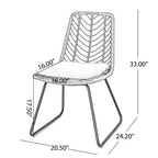 GDFStudio Azlee Sedie da pranzo per esterni in rattan e ferro con gambe ad anello (set da 2)