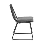 GDFStudio Azlee Sedie da pranzo per esterni in rattan e ferro con gambe ad anello (set da 2)