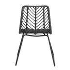 GDFStudio Azlee Sedie da pranzo per esterni in rattan e ferro con gambe ad anello (set da 2)