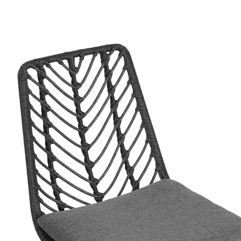 GDFStudio Azlee Sedie da pranzo per esterni in rattan e ferro con gambe ad anello (set da 2)