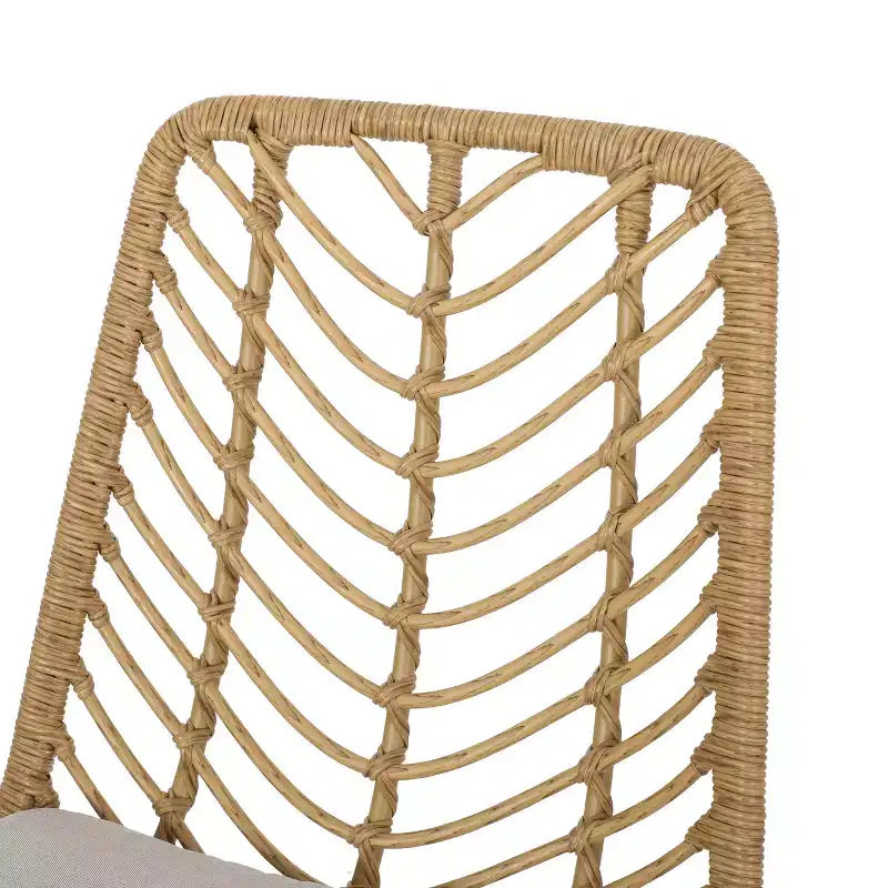GDFStudio Azlee Sedie da pranzo per esterni in rattan e ferro con gambe ad anello (set da 2)