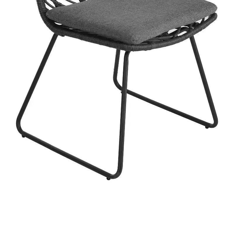 GDFStudio Azlee Sedie da pranzo per esterni in rattan e ferro con gambe ad anello (set da 2)