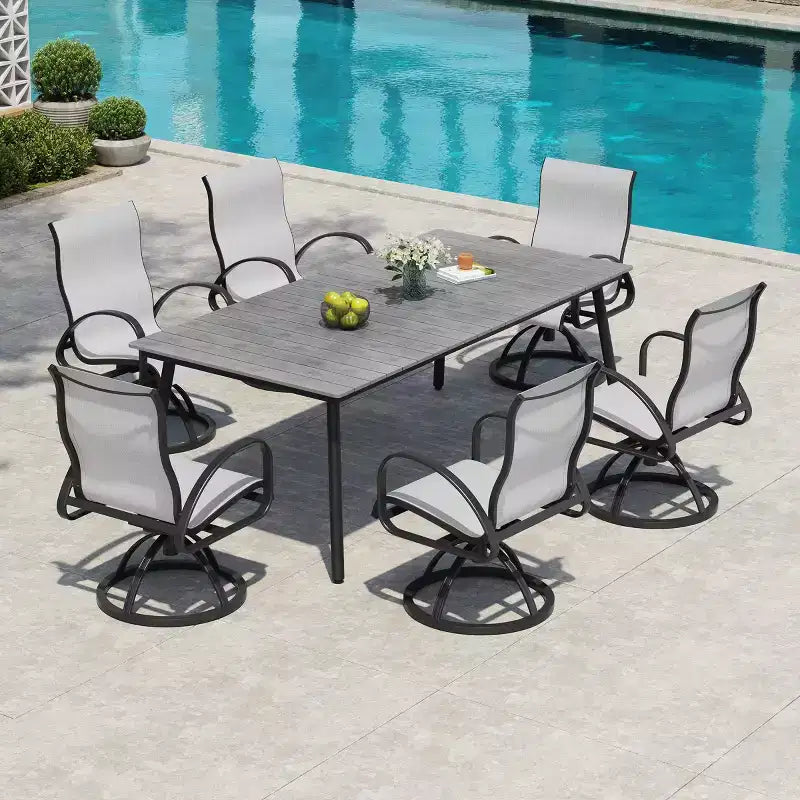 Chaises de salle à manger d'extérieur en aluminium Crestlive Products avec tissu Sunbrella (lot de 2)