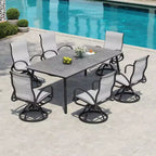 Chaises de salle à manger d'extérieur en aluminium Crestlive Products avec tissu Sunbrella (lot de 2)
