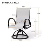 Chaises de salle à manger d'extérieur en aluminium Crestlive Products avec tissu Sunbrella (lot de 2)