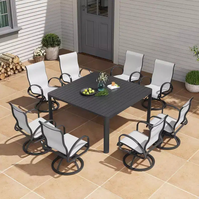 Chaises de salle à manger d'extérieur en aluminium Crestlive Products avec tissu Sunbrella (lot de 2)