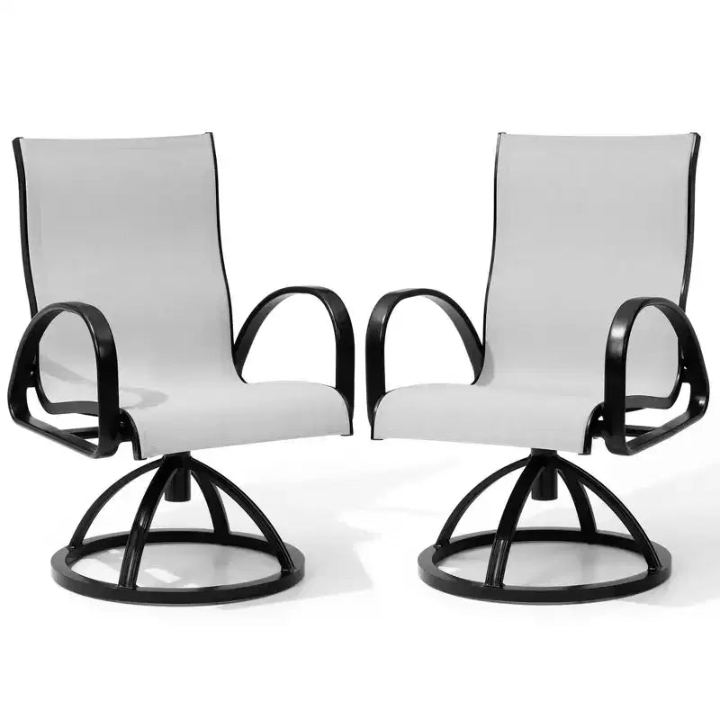 Chaises de salle à manger d'extérieur en aluminium Crestlive Products avec tissu Sunbrella (lot de 2)