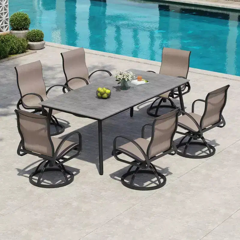 Chaises de salle à manger d'extérieur en aluminium Crestlive Products avec tissu Sunbrella (lot de 2)