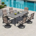 Chaises de salle à manger d'extérieur en aluminium Crestlive Products avec tissu Sunbrella (lot de 2)