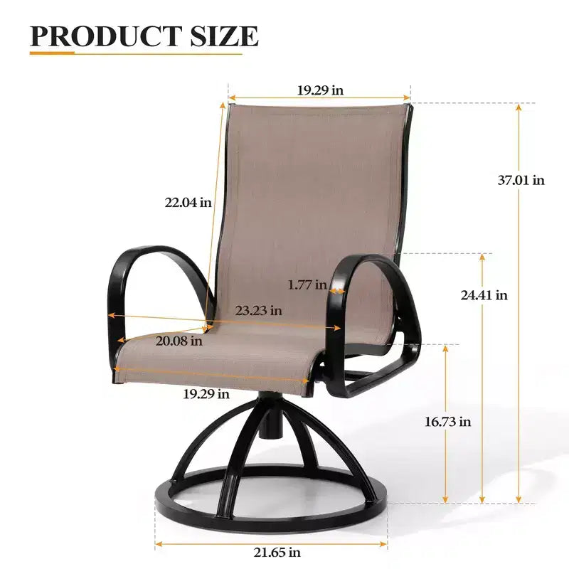Chaises de salle à manger d'extérieur en aluminium Crestlive Products avec tissu Sunbrella (lot de 2)