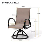 Chaises de salle à manger d'extérieur en aluminium Crestlive Products avec tissu Sunbrella (lot de 2)