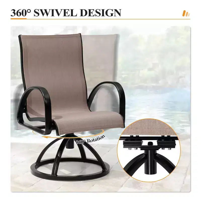 Chaises de salle à manger d'extérieur en aluminium Crestlive Products avec tissu Sunbrella (lot de 2)