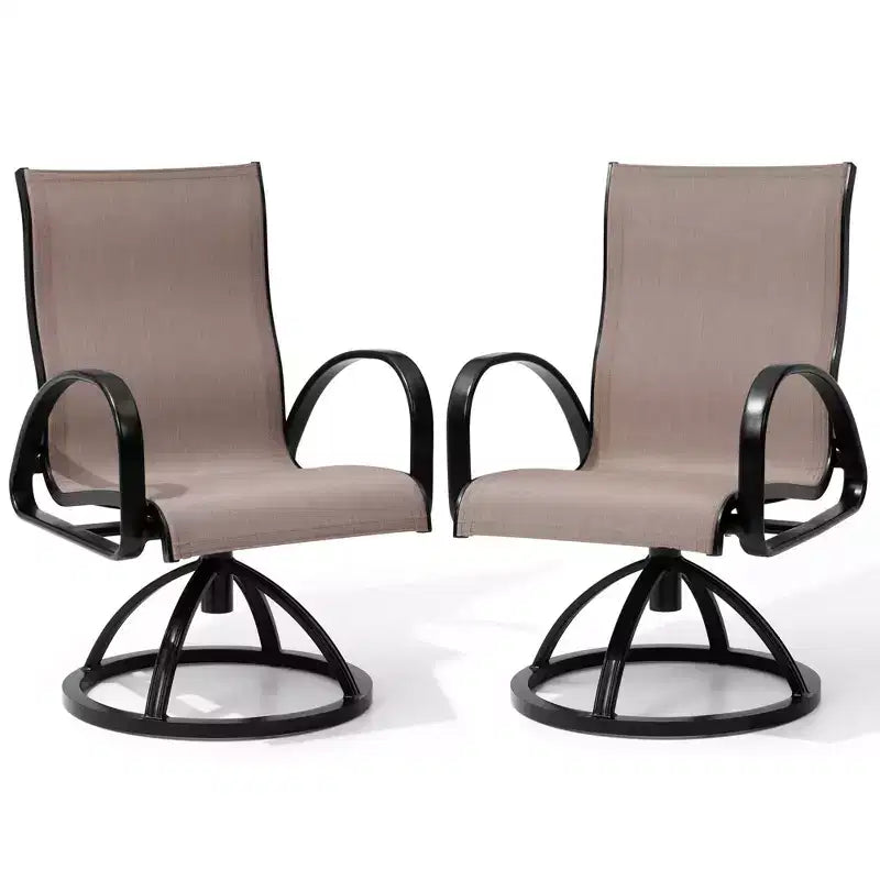 Chaises de salle à manger d'extérieur en aluminium Crestlive Products avec tissu Sunbrella (lot de 2)