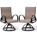 Chaises de salle à manger d'extérieur en aluminium Crestlive Products avec tissu Sunbrella (lot de 2)