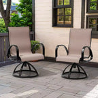 Crestlive Products Aluminum Patio Outdoor Dining Chair With Sunbrella (Set of 2)