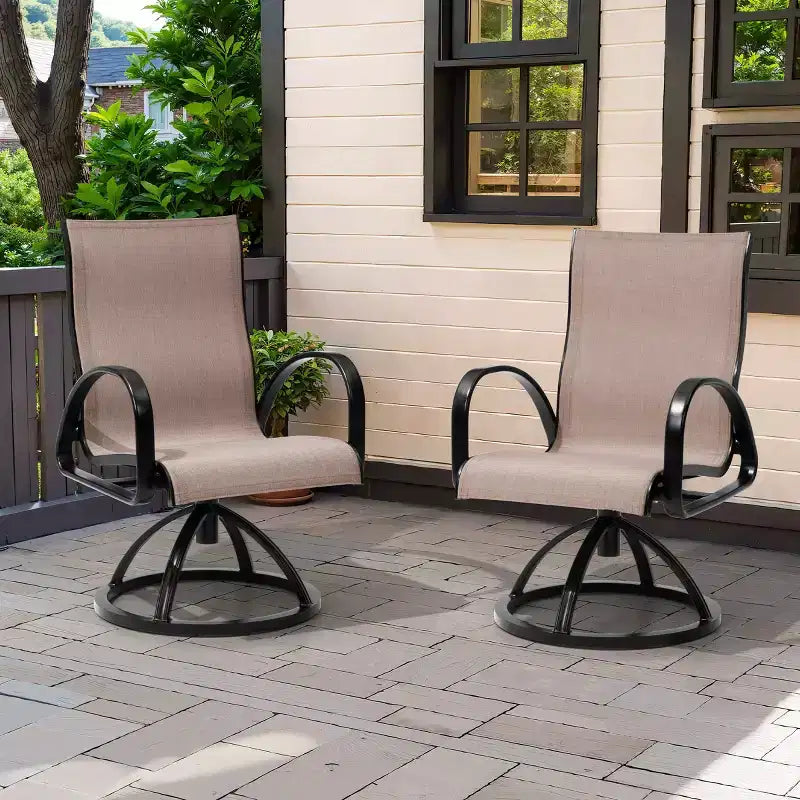 Crestlive Products Aluminum Patio Outdoor Dining Chair With Sunbrella (Set of 2)