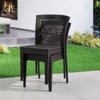 Christopher Knight Home Chaises de salle à manger empilables en rotin et fer Hava (lot de 2)