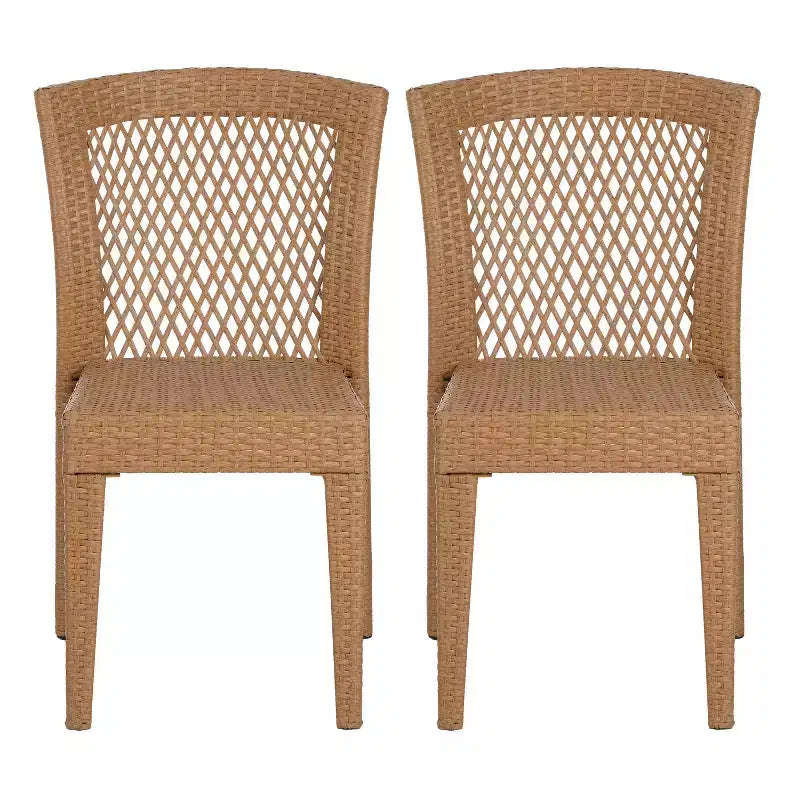 Christopher Knight Home Chaises de salle à manger empilables en rotin et fer Hava (lot de 2)