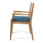 GDFStudio Abena Sedie da pranzo da esterno in legno di acacia con cuscino (set di 2)