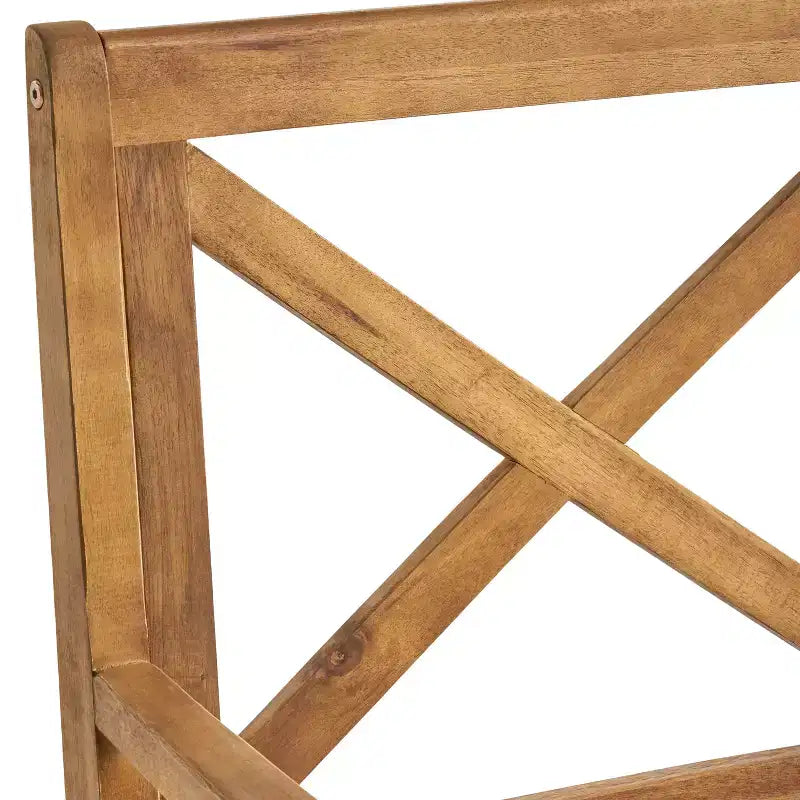 GDFStudio Abena Sedie da pranzo da esterno in legno di acacia con cuscino (set di 2)