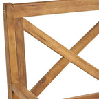 GDFStudio Abena Sedie da pranzo da esterno in legno di acacia con cuscino (set di 2)