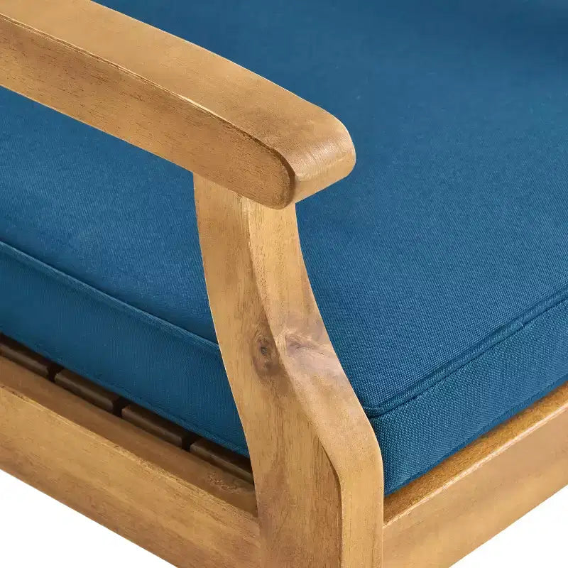 GDFStudio Abena Sedie da pranzo da esterno in legno di acacia con cuscino (set di 2)
