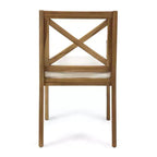 GDFStudio Abena Sedie da pranzo da esterno in legno di acacia con cuscino (set di 2)