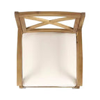 GDFStudio Abena Sedie da pranzo da esterno in legno di acacia con cuscino (set di 2)