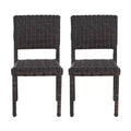Christopher Knight Home Brande Outdoor Rattan and Iron Dining Chair (Set of 2), Brown