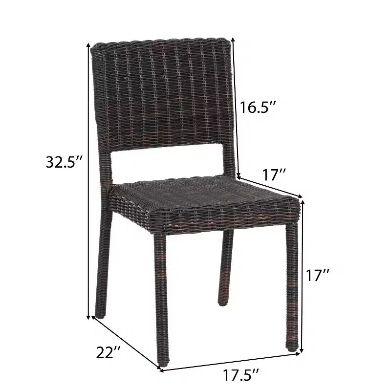 Christopher Knight Home Brande, sedia da pranzo da esterno in rattan e ferro (set da 2), marrone