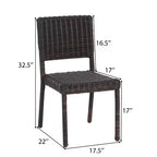 Christopher Knight Home Brande, sedia da pranzo da esterno in rattan e ferro (set da 2), marrone