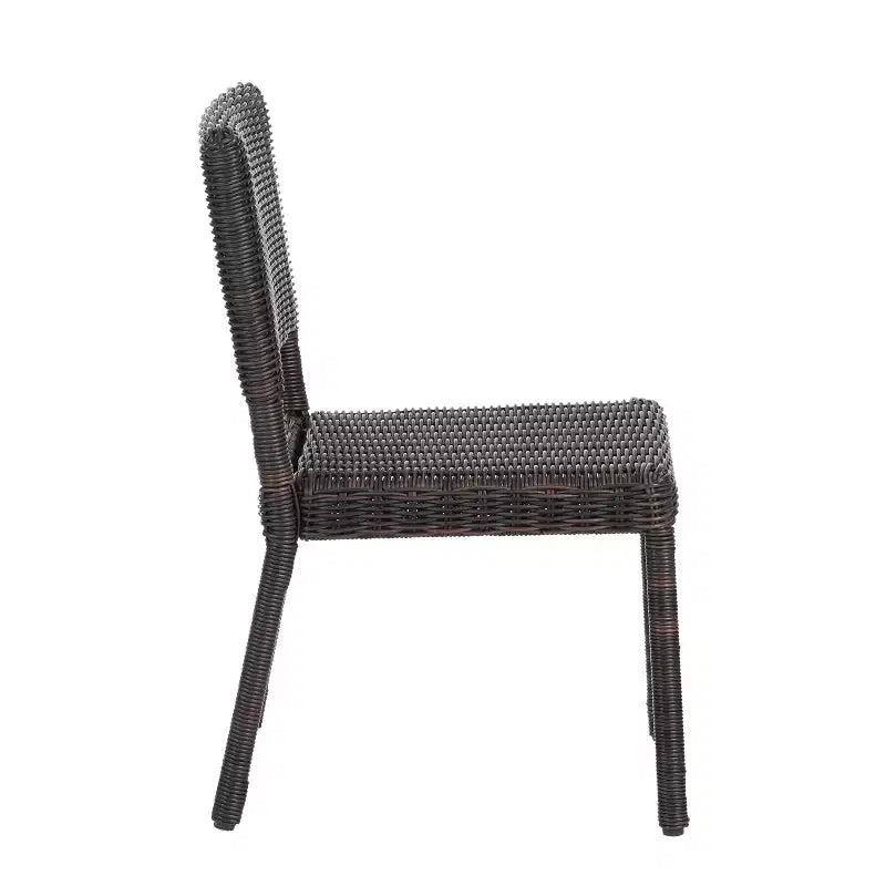 Christopher Knight Home Brande, sedia da pranzo da esterno in rattan e ferro (set da 2), marrone