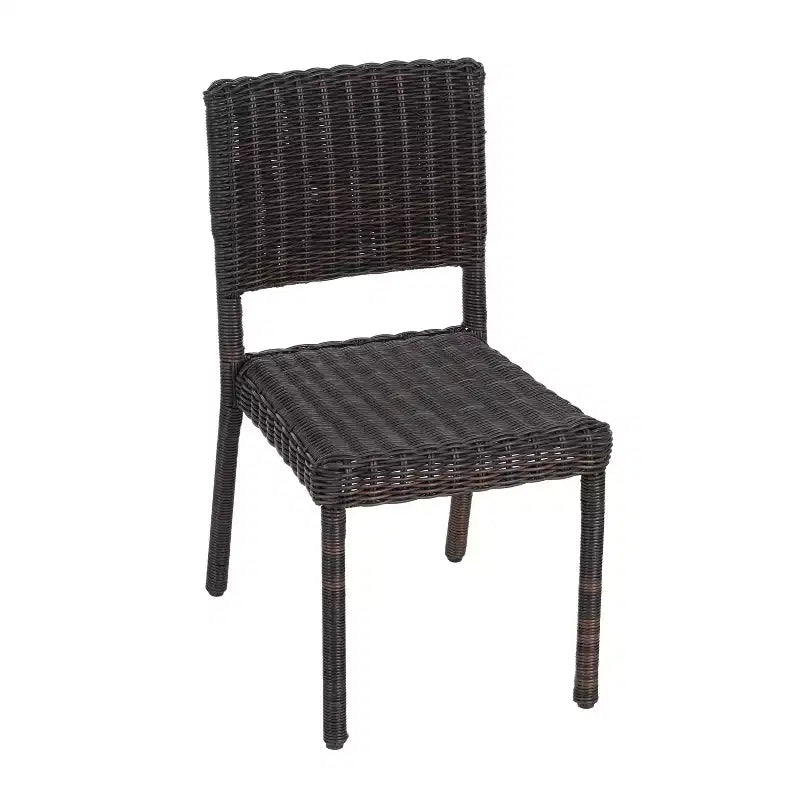 Christopher Knight Home Brande, sedia da pranzo da esterno in rattan e ferro (set da 2), marrone