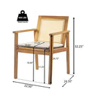 Christopher Knight Home Otis Sedie da Pranzo da Esterno in Rattan Intrecciato e Acacia con Cuscino Rimovibile (Set di 2)