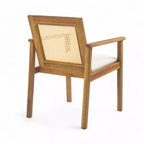 Christopher Knight Home Otis Sedie da Pranzo da Esterno in Rattan Intrecciato e Acacia con Cuscino Rimovibile (Set di 2)