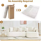 Divano componibile curvo a 106'' con chaise longue e funzione letto, tessuto ciniglia, nessun montaggio richiesto per soggiorno/appartamento/camera da letto