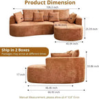 Divano componibile curvo a 106'' con chaise longue e funzione letto, tessuto ciniglia, nessun montaggio richiesto per soggiorno/appartamento/camera da letto