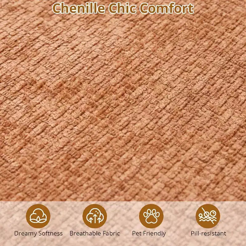Divano componibile curvo a 106'' con chaise longue e funzione letto, tessuto ciniglia, nessun montaggio richiesto per soggiorno/appartamento/camera da letto