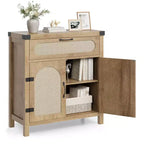 Credenze a buffet in rattan con contenitore, mobiletto da cucina in stile rustico con cassetto per sala da pranzo, soggiorno, corridoio