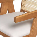 Sgabelli da bar moderni e minimalisti imbottiti in legno di gomma e canna d'India