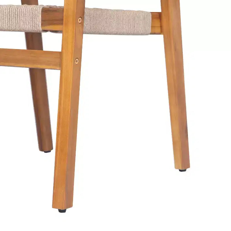 Christopher Knight Home Hamon Sedie da pranzo per esterni in legno di acacia e corda intrecciata (set di 2)