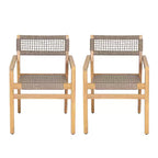 Christopher Knight Home Hamon Outdoor Rope Woven Acacia Wood Dining Chair (Set of 2)