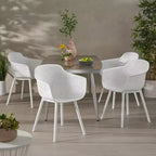 Christopher Knight Home Hanness - Sedia da pranzo moderna da esterno in polipropilene (set da 4)