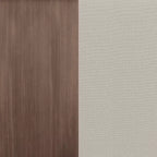Set di 2 sedie da pranzo impilabili Martha Stewart Bedford per interni-esterni con finitura in alluminio spazzolato effetto legno e cuscini per tutte le stagioni
