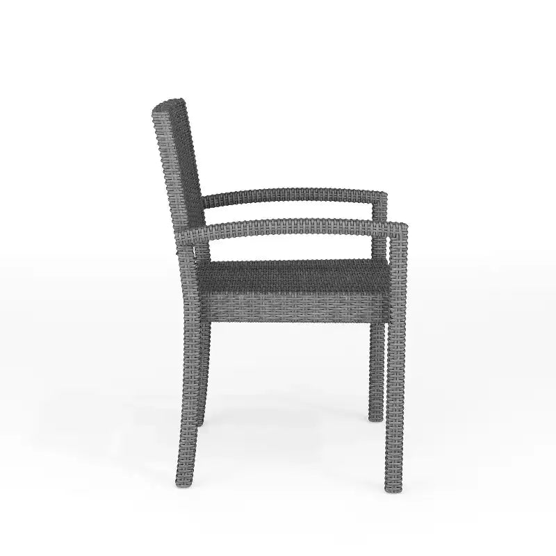 Martha Stewart Bedford Set di 2 sedie da pranzo impilabili per esterni e interni in vimini di rattan