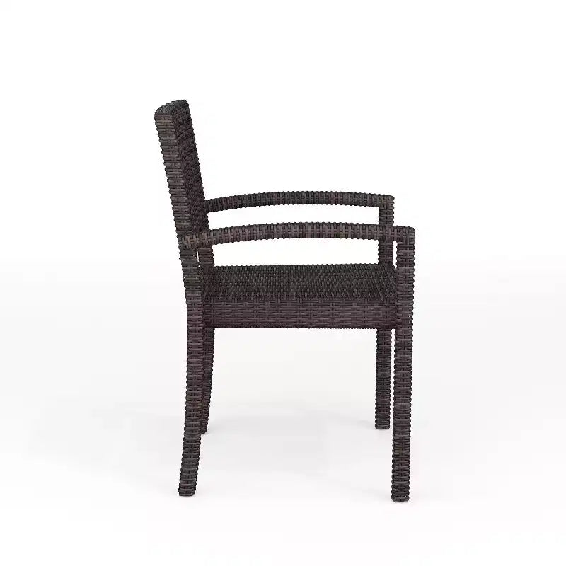 Martha Stewart Bedford Set di 2 sedie da pranzo impilabili per esterni e interni in vimini di rattan
