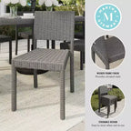 Lot de 2 chaises de salle à manger empilables Martha Stewart Bedford pour intérieur et extérieur en osier tressé