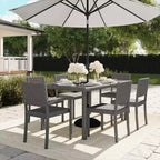 Lot de 2 chaises de salle à manger empilables Martha Stewart Bedford pour intérieur et extérieur en osier tressé