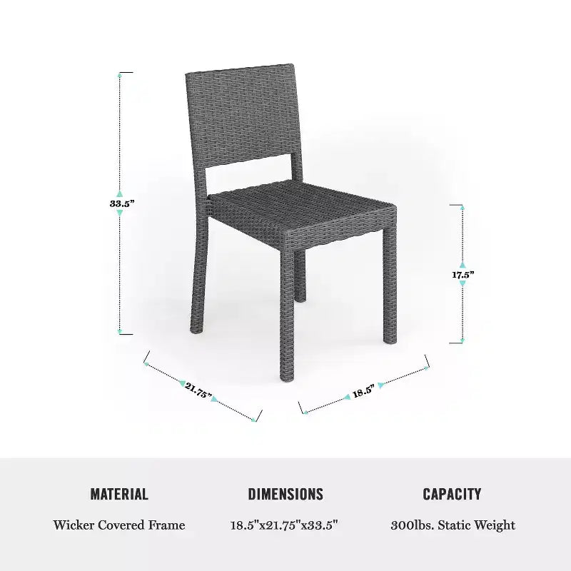 Lot de 2 chaises de salle à manger empilables Martha Stewart Bedford pour intérieur et extérieur en osier tressé